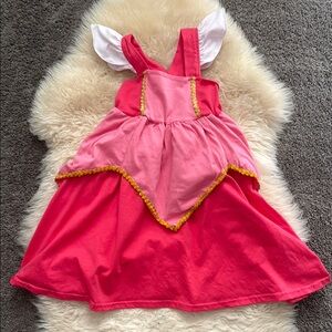 “Sleeping Beauty” Aurora inspired cotton Charming Pink and Red Kids Costume